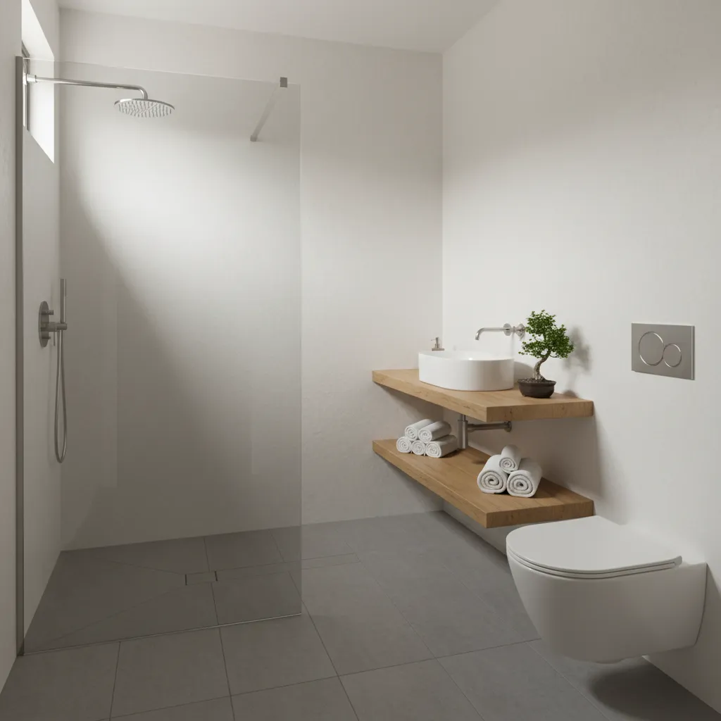 Reforma de baño — baño minimalista con microcemento