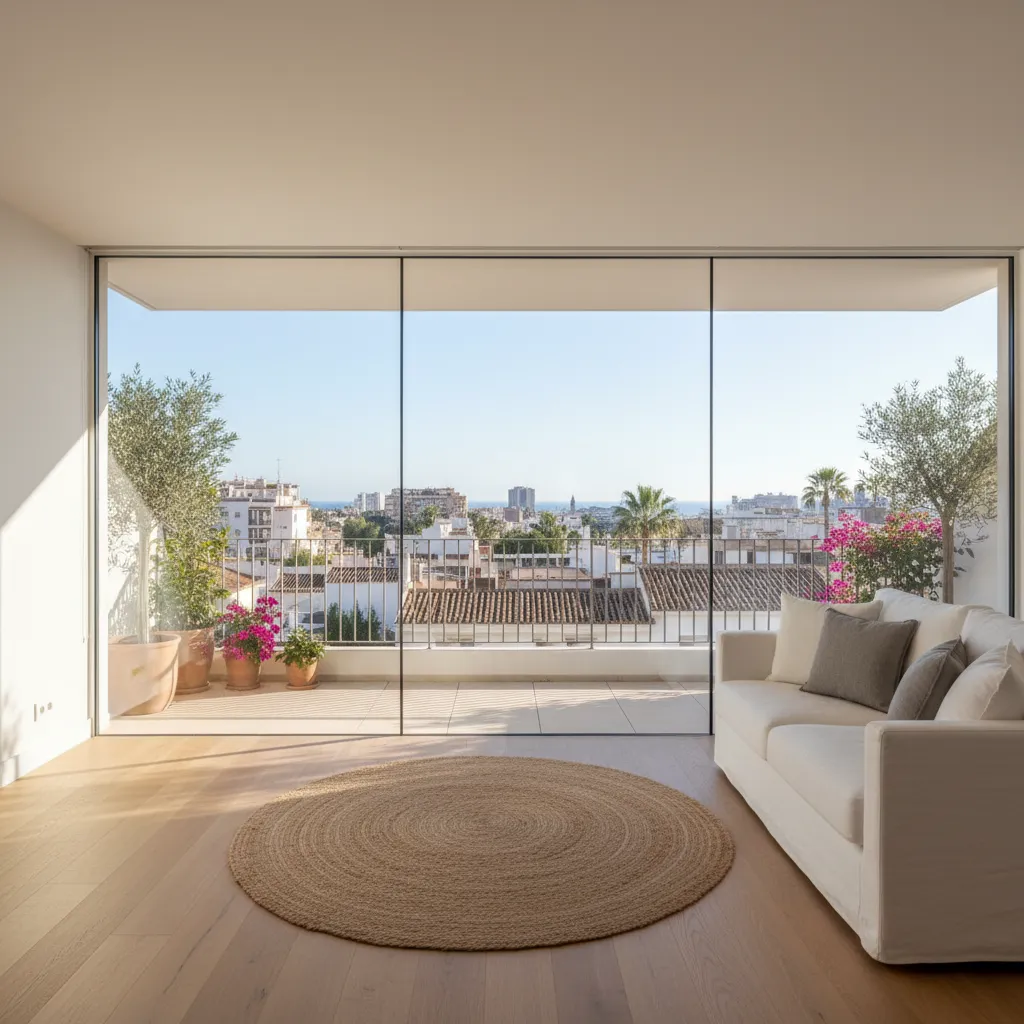 Reforma de piso — terraza interior con vistas